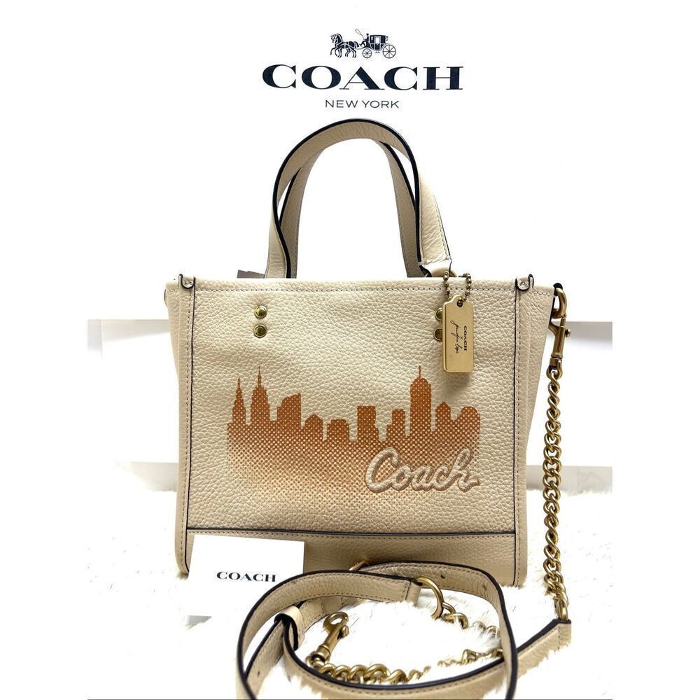 🔥🎁NWT! Coach X Jennifer Lopez Dempsey Tote 22 with New York Skyline C6494